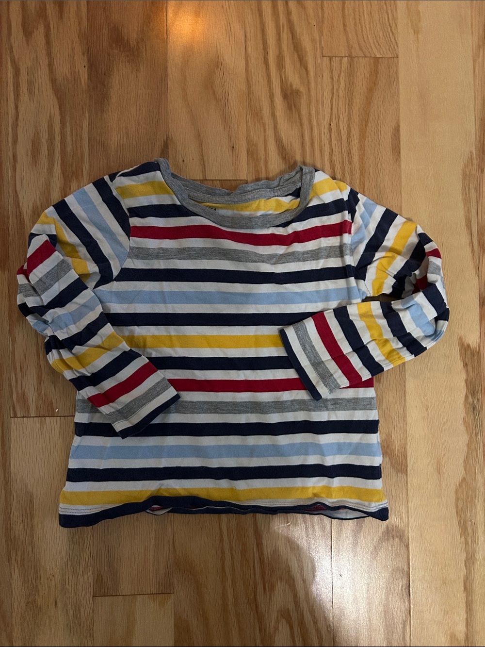 H&M Long-Sleeve Striped Tee in Navy, Red, Yellow, Light Blue, Gray, White